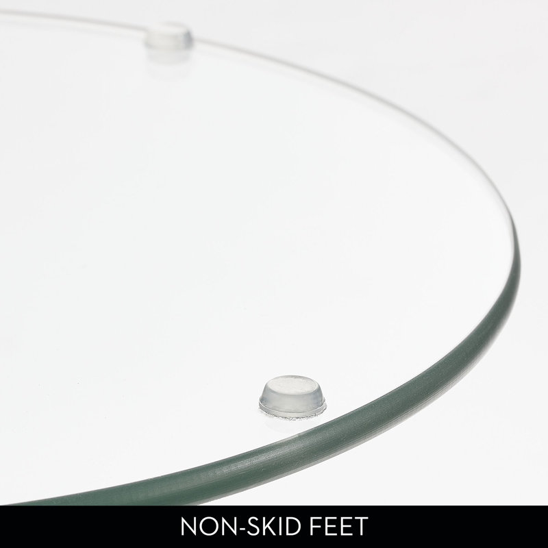 iDesign Round Pedestal Drink Table for Small Spaces, Black