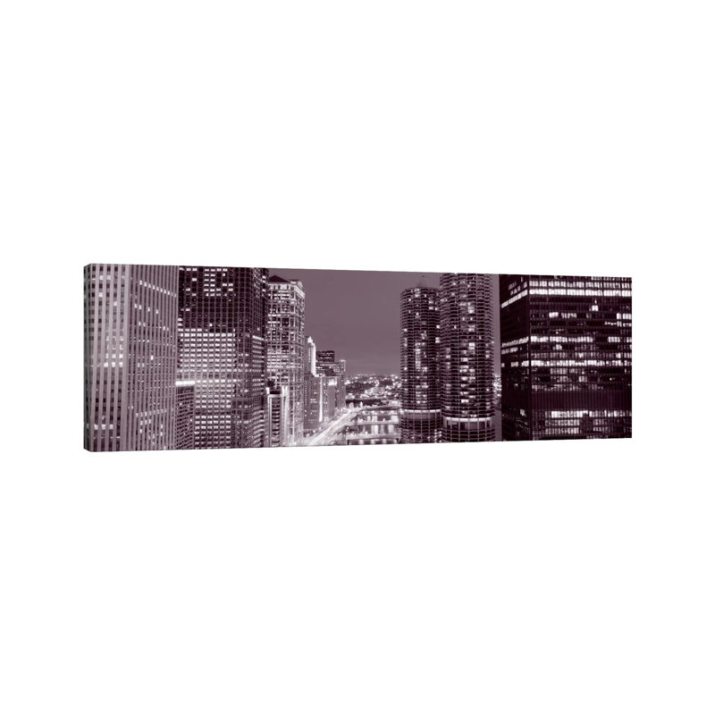 Wacker Drive, River, Chicago, Illinois, USA by Panoramic Images - Wrapped Canvas Panoramic Print