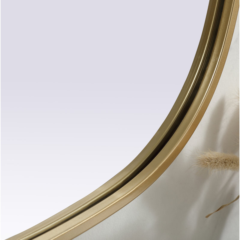 Sabine Metal Curved Oval Wall Mirror, Brass, 36" x 20"