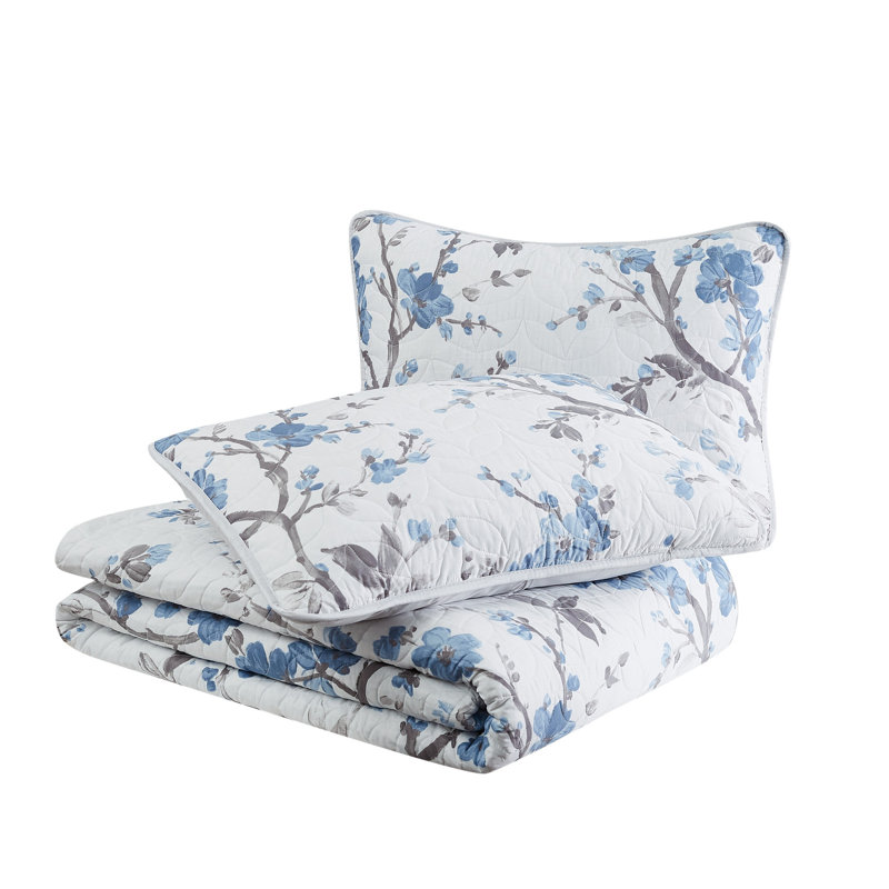 Garden Floral Quilt, Twin Quilt + 1 Standard Sham