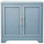 Armoire de rangement 2 portes, gris azur, style nervuré, design rétro moderne