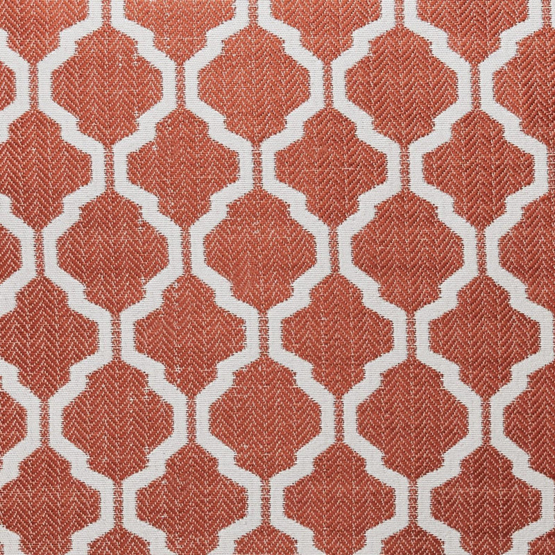 Dareece Geometric Square Throw Cushion, Orange/White