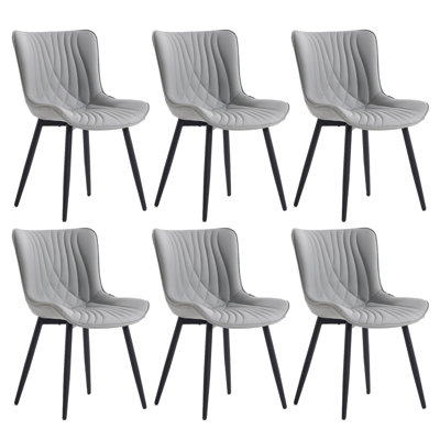 Chaises de salle à manger rembourrées en similicuir