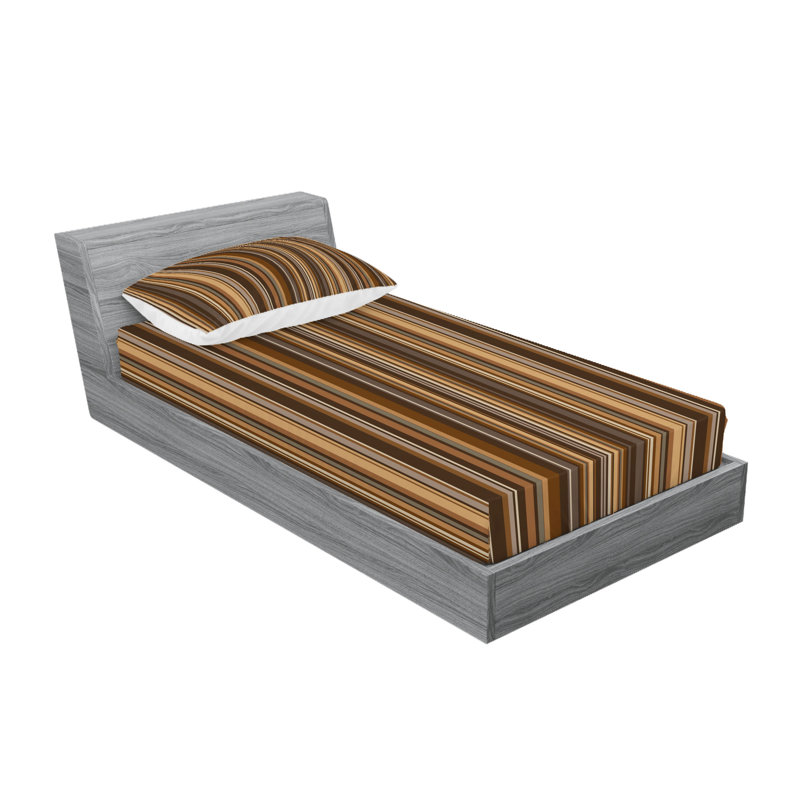 Drap-housse abstrait Ambesonne, Ensemble de draps pour lit simple + 3 pièces supp