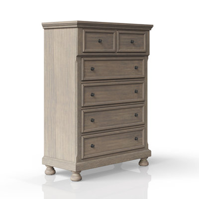 Antique Gray 5 Drawer Chest