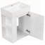 Meuble-lavabo de salle de bain avec lavabo en céramique, porte à motif de losanges, poignées dorées et tablettes de rangement latérales - petit cabinet moderne avec barre à serviettes, fabrication en panneau de fibres à densité moyenne, assemblage requis-1115108783