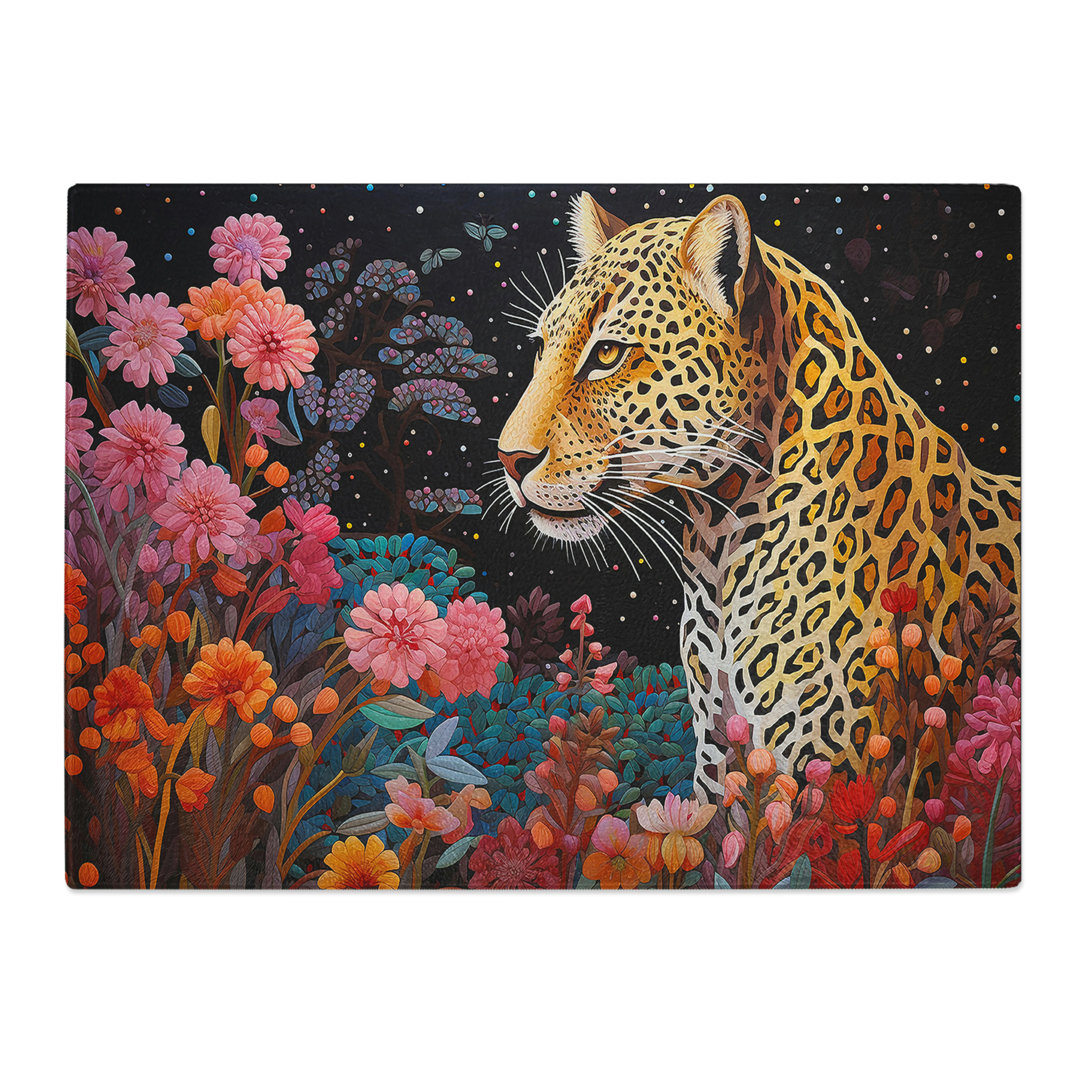 Leopard Colour Field No.3  Glass Chopping Board
