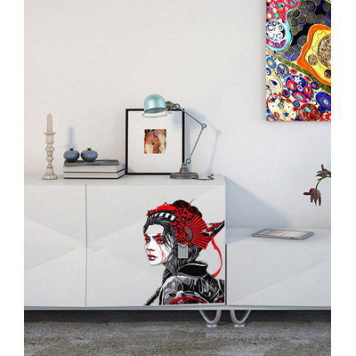 Asian Warrior Girl Decal Asian Warrior Girl Sticker Asian Warrior Girl Wall Decor