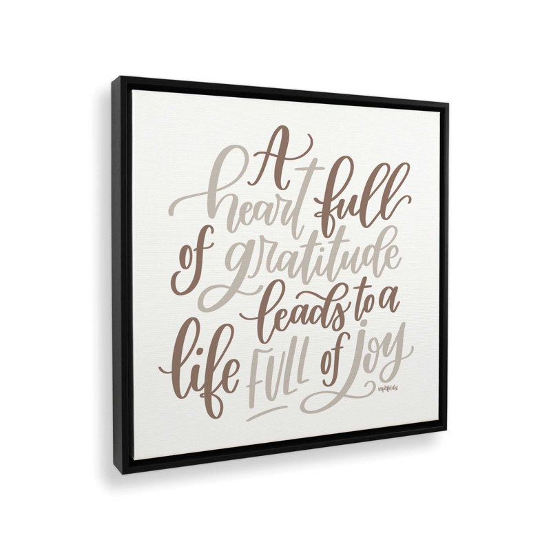 Reproduction d'art «A Heart Full of Gratitude» par Imperfect Dust, 36 W x 36 H, Black, Framed Canvas