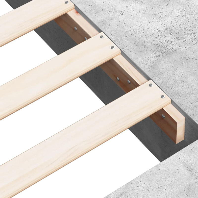 Vidaxl Bed Frame Concrete GreyEngineered Wood, Small Single (2'6)