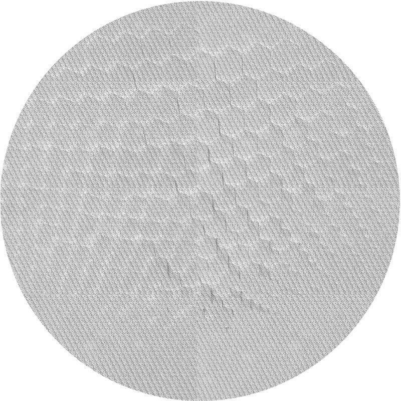 Tapis gris uni en laine et polyester tissé à la machine, Rond 4 pi