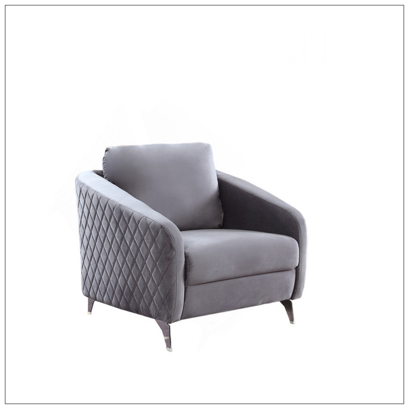 Ensemble de salon canapé en tissu de velours gris Sofia, Grey