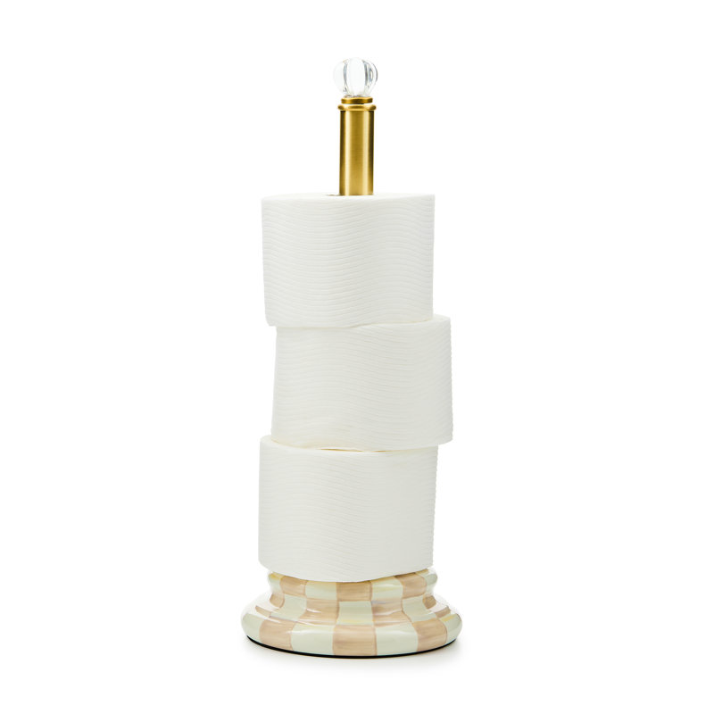 Mocha Check Toilet Tissue Storage