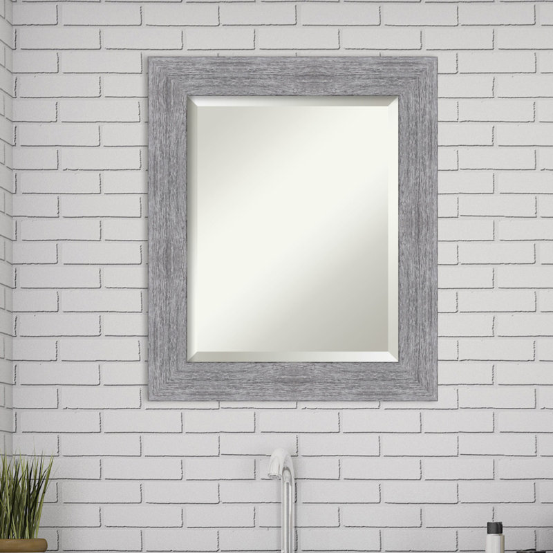 Roulston Flat Wall Mirror, Gray, 25" x 21"