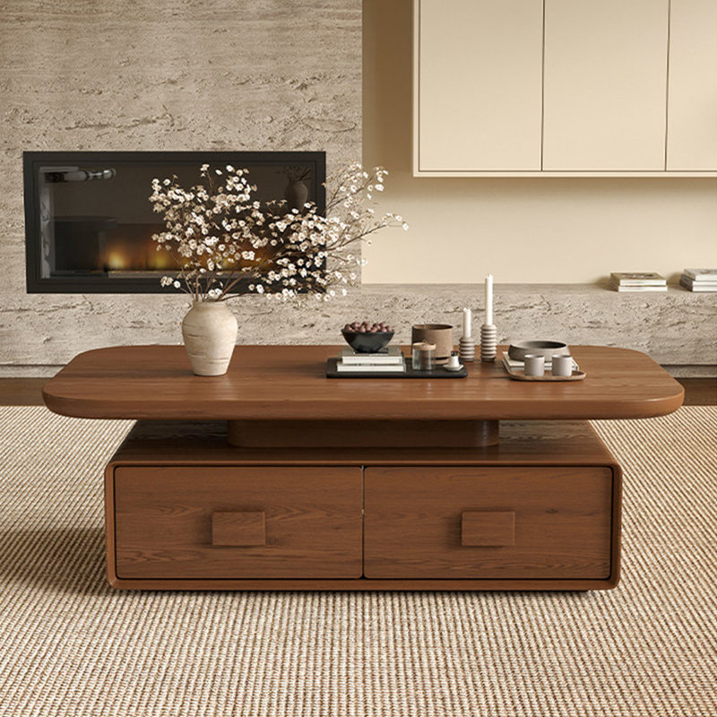 Medieval-style rectangular storage coffee table, 16.5" H x 47.2" W x 23.6" D