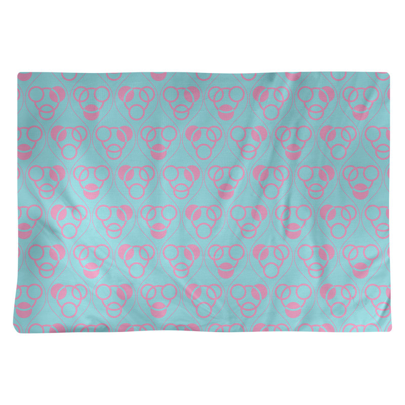 Napperon en coton 18 "Classic, Bleu sarcelle / rose, Coton