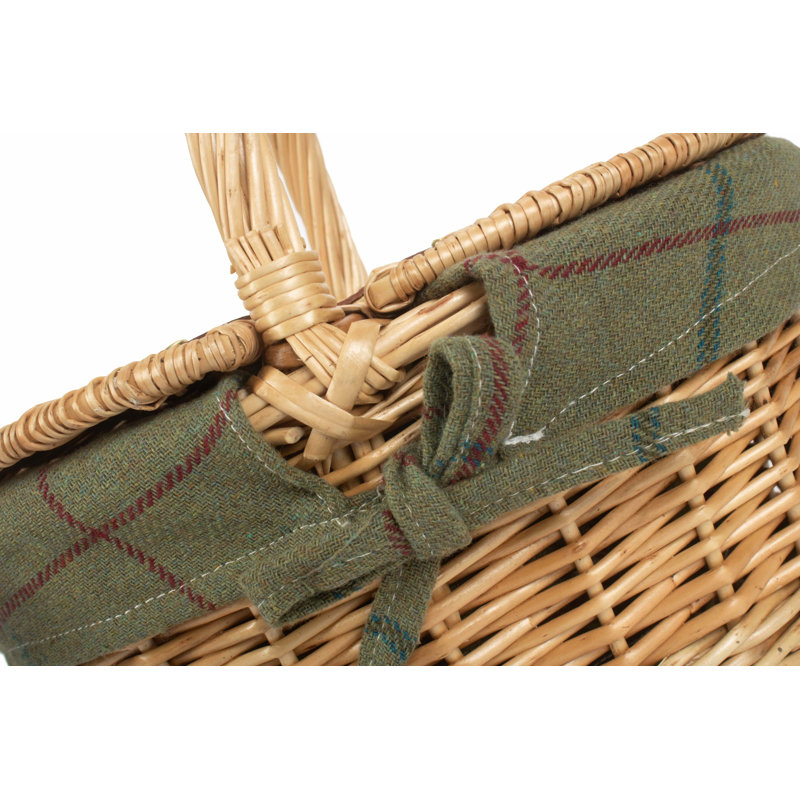 Bay Isle Home Wicker Box, Buff/Green Tweed Effect Lining