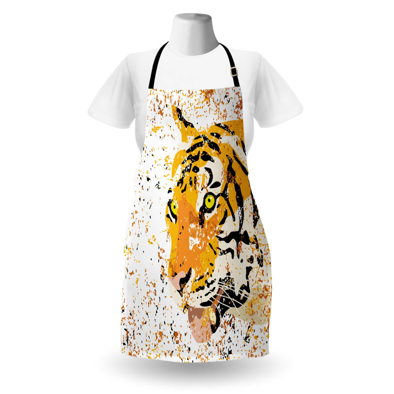 Tablier East Urban Home Animal unisexe, tigre de la faune, taille adulte, orange