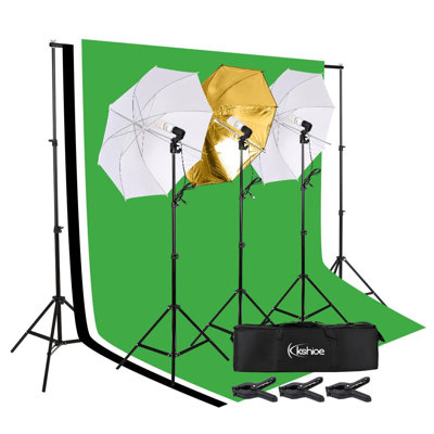 Photo Video Studio Lighting Photography Backdrops Stand Muslin Photo Light Kit