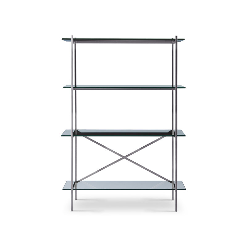Jeanique 173.2cm H x 120cm W Stainless Steel Etagere Bookcase
