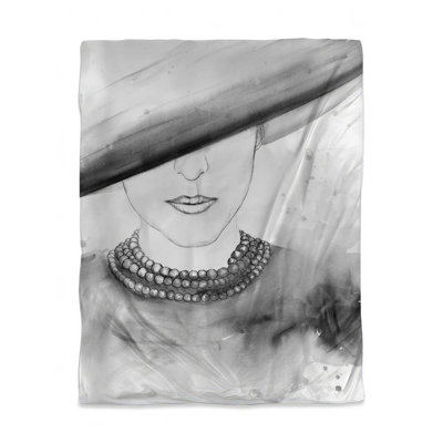 Housse de couette Mysterious Lady with Hat - Blanc