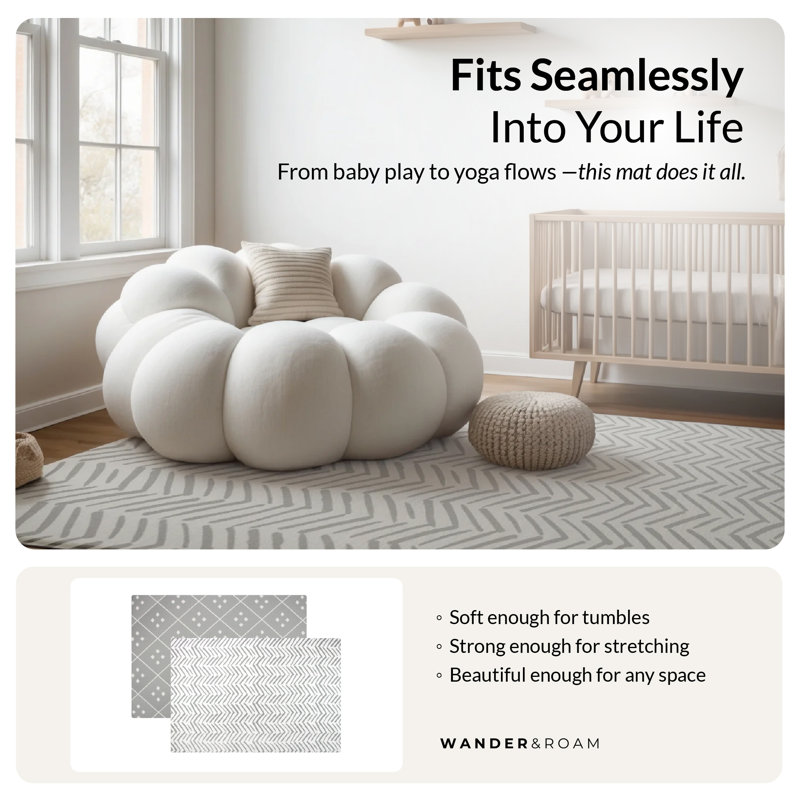 Reversible Dash + Diamond Foam Playmat, Gray