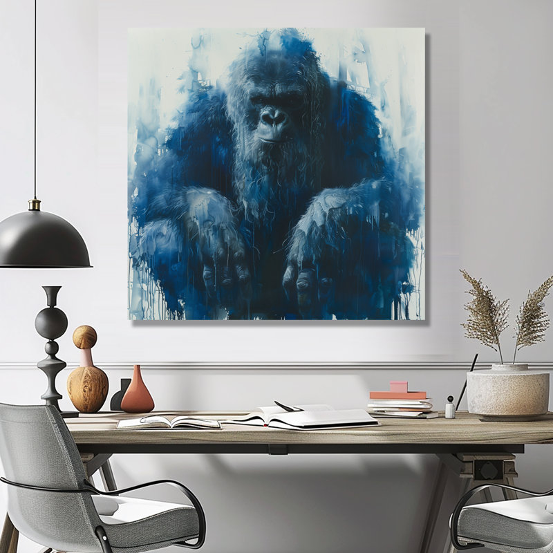Blue Black Legendary Winter Leader Bigfoot II - Bigfoot Wall Decor, Cadre flottant brun, H 30 po x l 30 po