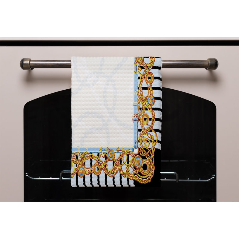 Cotton Stripe Waffle Kitchen Towel