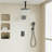 Rainfall Symphony 12inch 3-Function Dual Shower Head Thermostatic Shower System with 3 Sprays Handheld-88543407
