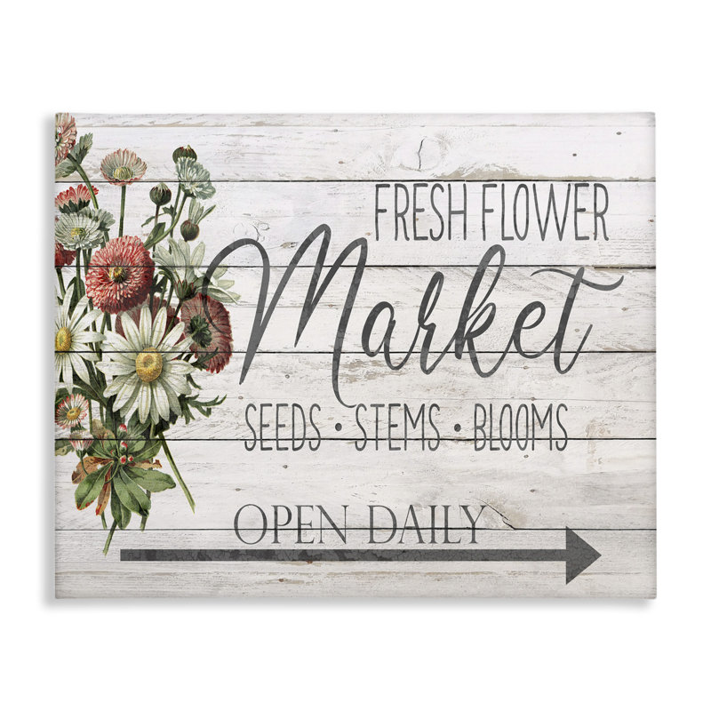 «Fresh Flower Market» par Ann Bailey - reproduction d'art textuel, H 16 po x l 20 po