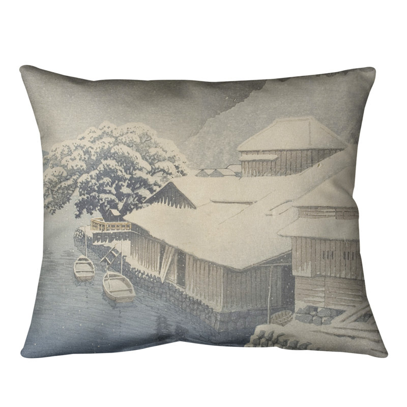 Coussin lombaire Ishinomaki, 10 po x 14 po, Duvet synthétique, Bleu