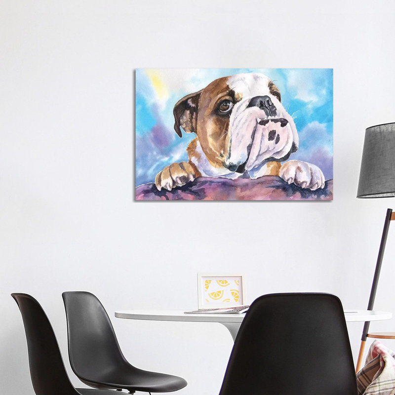 English Bulldog V by George Dyachenko - Wrapped Canvas Painting, 101.6 cm H x 66.04 cm W x 3.175 cm D