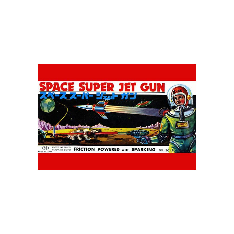« space super jet pistolet », affiche rétro