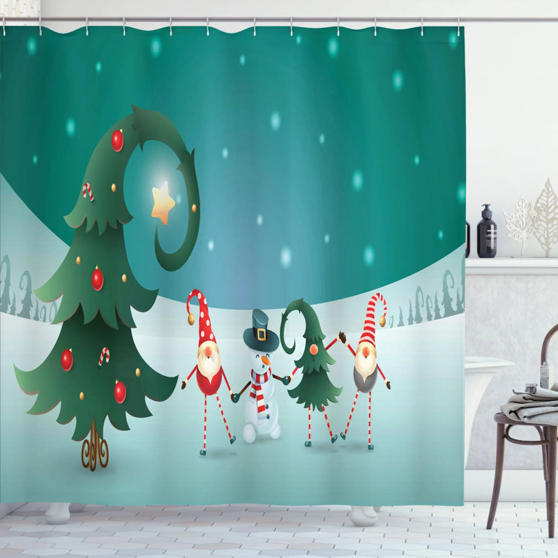Ensemble de rideau de douche et crochets elf, H 84 po x l 69 po