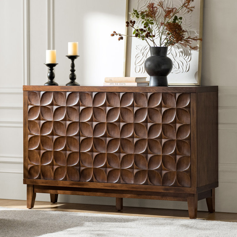 Buffet Damera Farmhouse avec pieds en bois, Noyer