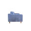 Coffre rembourré bleu denim - profondeur de 90 po, largeur de 38 po, hauteur de 33 po, poids de 130 lb
