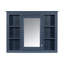 Armoire de salle de bain murale 35 po x 27,5 po, style moderne, bleu avec miroir, charnières réglables, montées, spacieuse