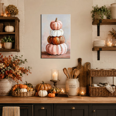 Automne, art mural citrouille sur toile, art automnal, toile rustique chaleureuse, toile tendue à la main, photos d'automne