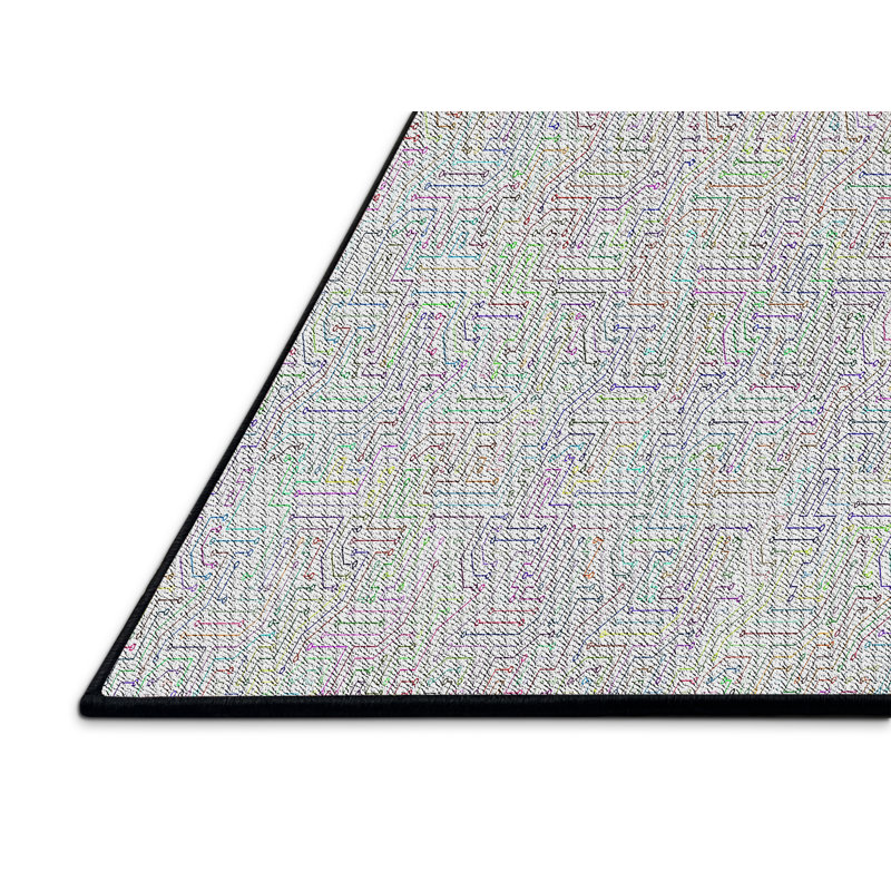 Tapis zone grise à motifs, Rectangle 5 pi x 7 pi