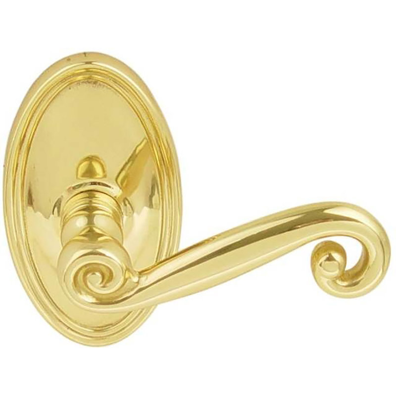 Levier de porte d'intimité (lit et bain) avec rosette, Laiton intemporel, Droite