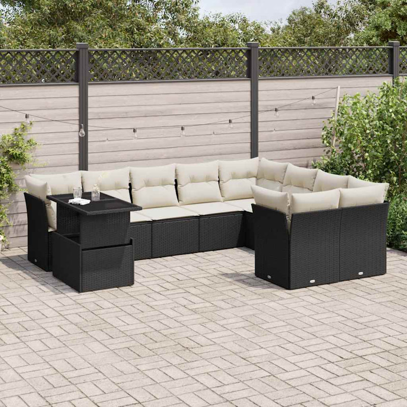Vidaxl Garden Sofa Set Black And Cream