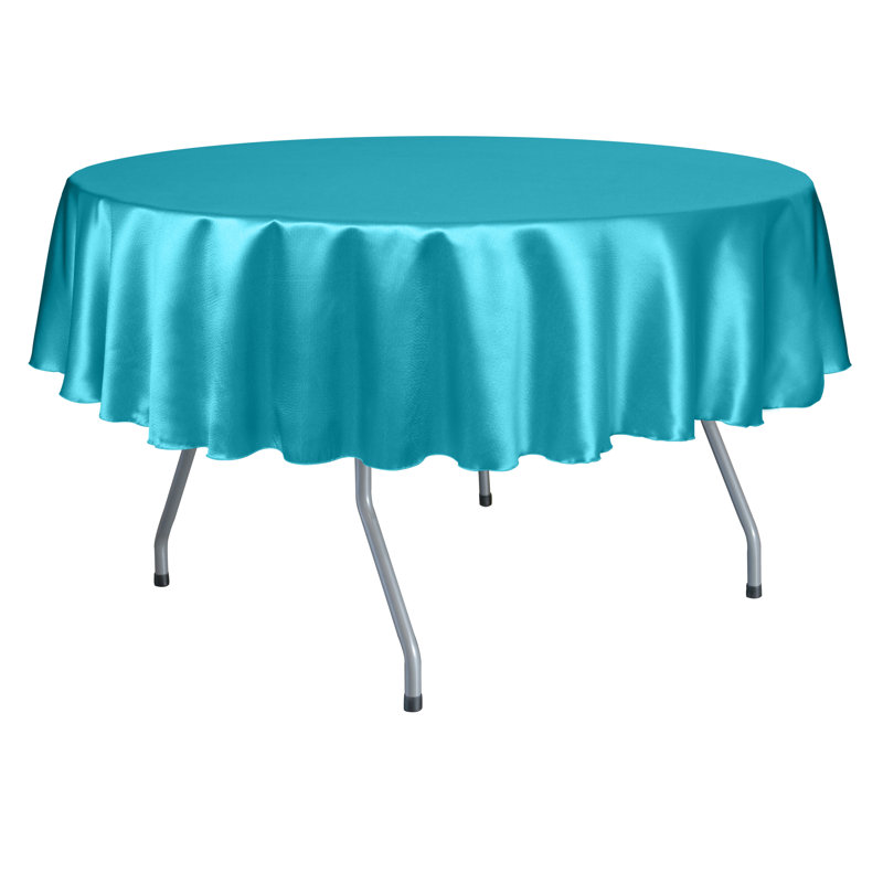 Ultimate Textile Herringbone - Fandango 72-Inch Round Tablecloth, Turquoise Blue