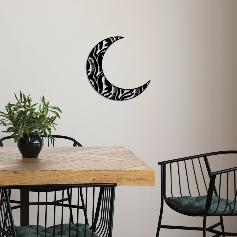 Stylish Decorative Metal Wall Accessory, Black, 19.3 x 19.3 inches | 100% Metal, Thickness: 0.06 inches | Lightweight at 1.0 lbs, Easy Wall Mounting with Built-in Hanger | Perfect for Modern Home Decor