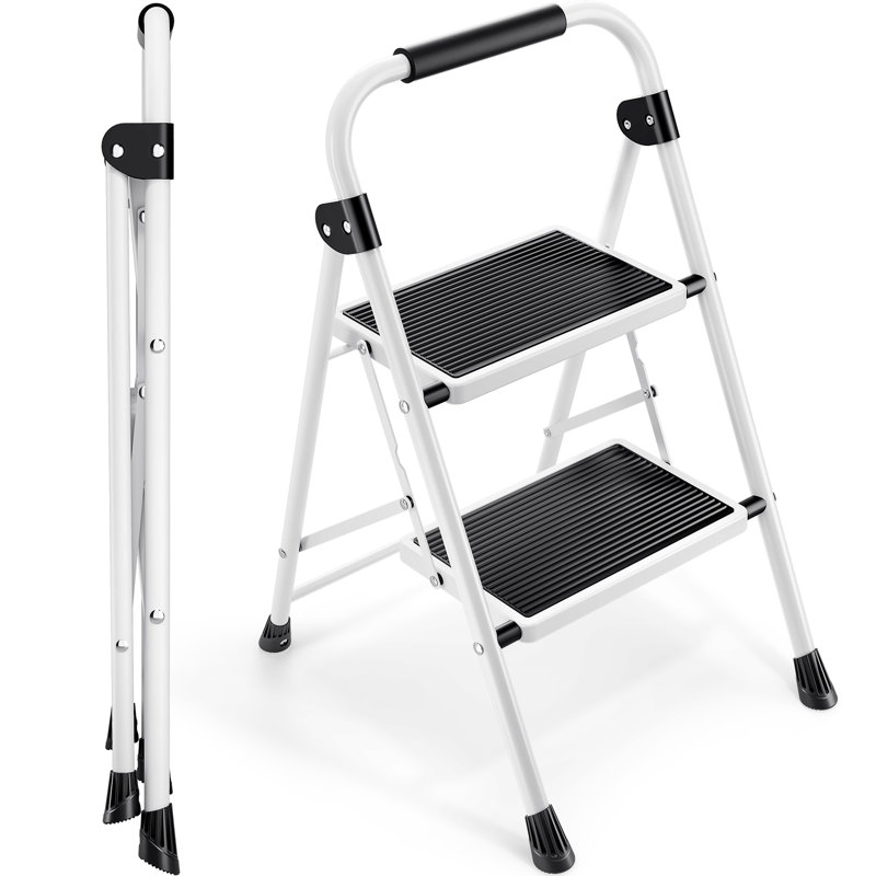 2 - Step Steel Folding Step Ladder, Red