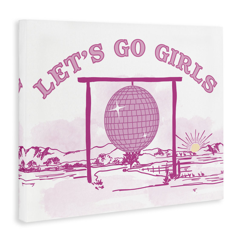 «Go Girls Western Disco», art mural sur toile par Daniela Santiago, H 36 po x l 48 po