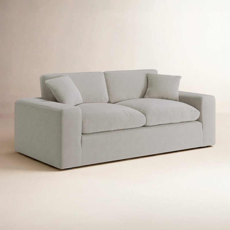 Asher 82'' Upholstered Sofa, Effie Linen Performance