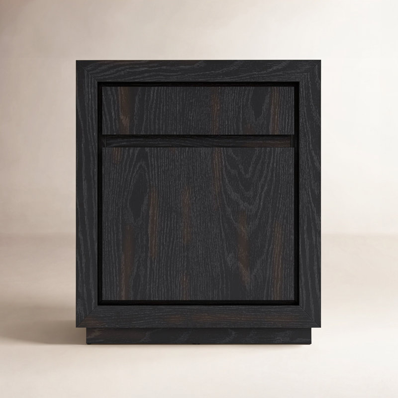 Chris 23'' H Solid Wood Filing Cabinet, Black