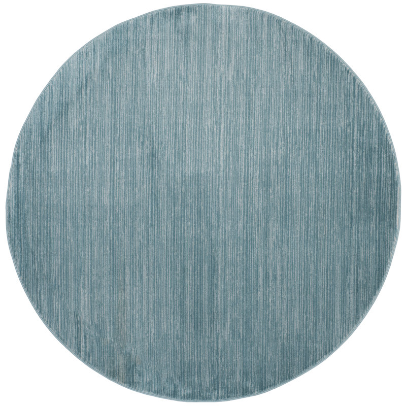 Mcevoy Aqua Area Rug, Round 8'