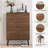 Modern Independent Shoe Cabinet, 23.62-Inch Walnut Shoe Storage Cabinet,, Fence Shoe Cabinet With 2 Flip Drawers, Suitable For Corridors And Entrances