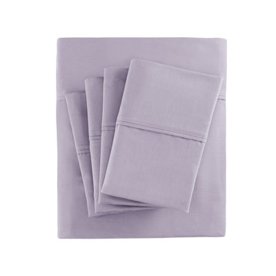 800 Thread Count Purple Cotton Blend Sateen 6-Piece King Sheet Set